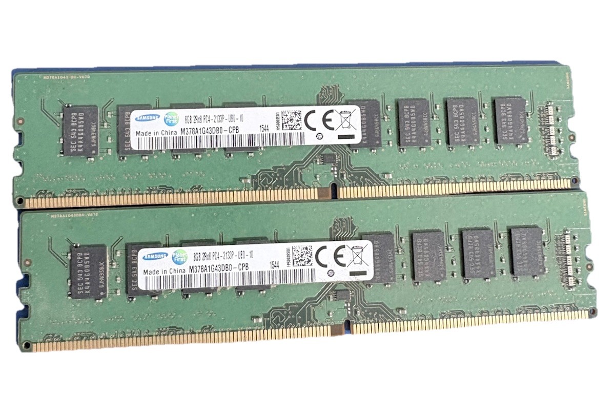 SET OF 2 SAMSUNG 8GB 2Rx8 PC4-2133P-UBO-10 M378A1G43DB0-CPB