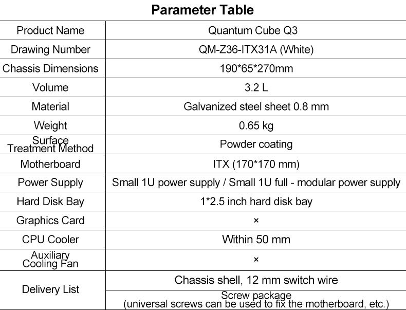 Small Form Factor ITX PC Case with 300W FLEX ATX PSU, 3.2L Compact PC Chassis