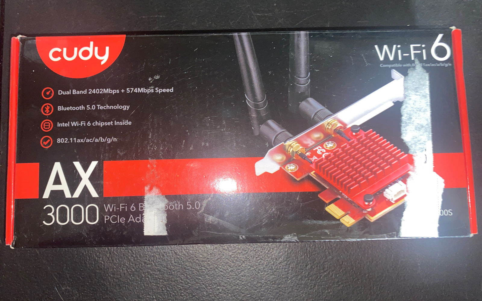 Cudy AX3000 Wireless WiFi 6 PCIe Card for PC, Bluetooth 5.0, 2402Mbps+574Mbps,