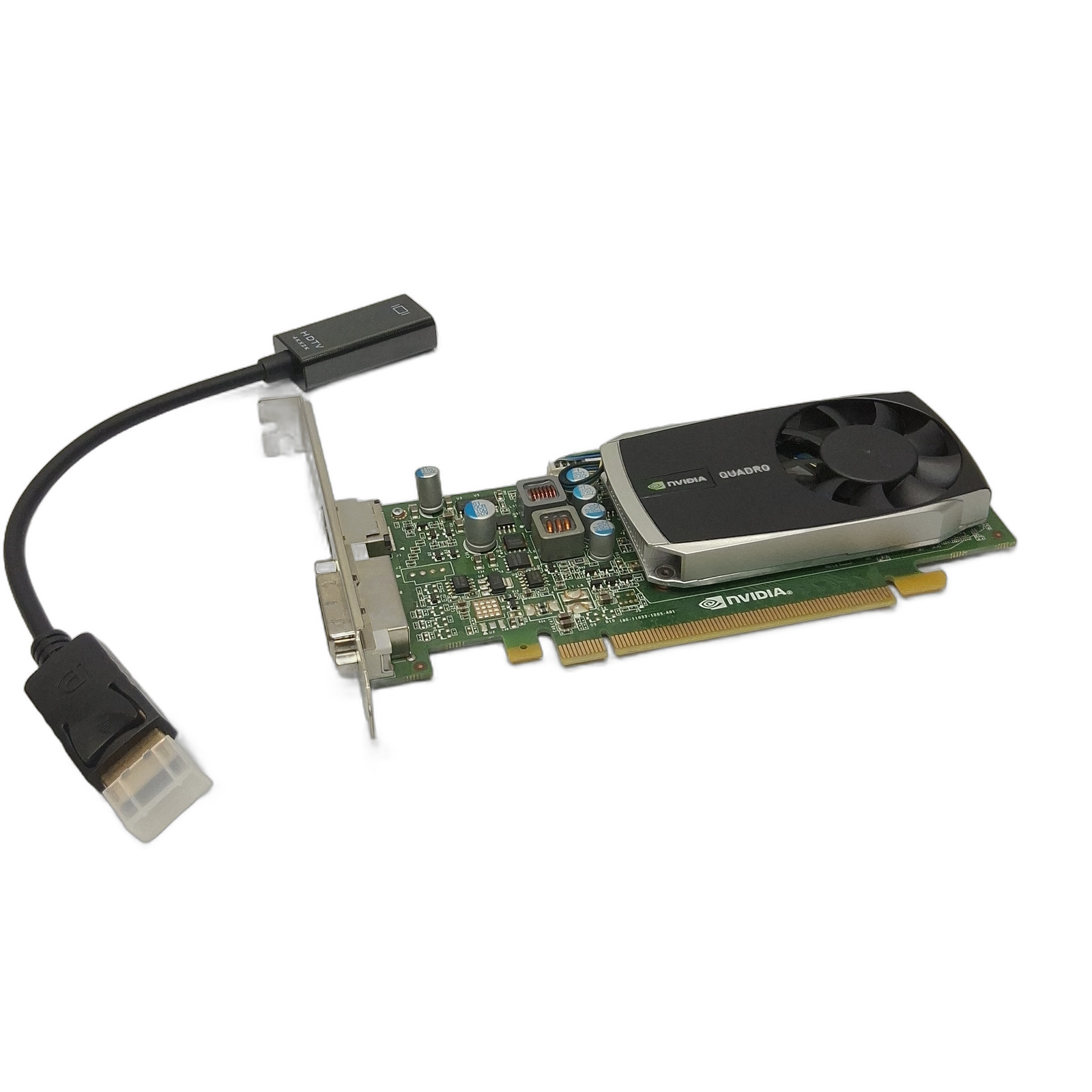 HP NVIDIA Quadro 600 1GB GPU + DisplayPort to HDMI Adapter 612951-001 616074-001