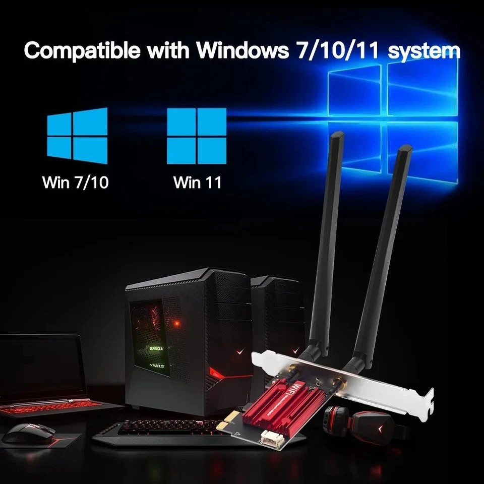 AC1200 WiFi 5 PCIE WiFi Adapter Wireless Network Card