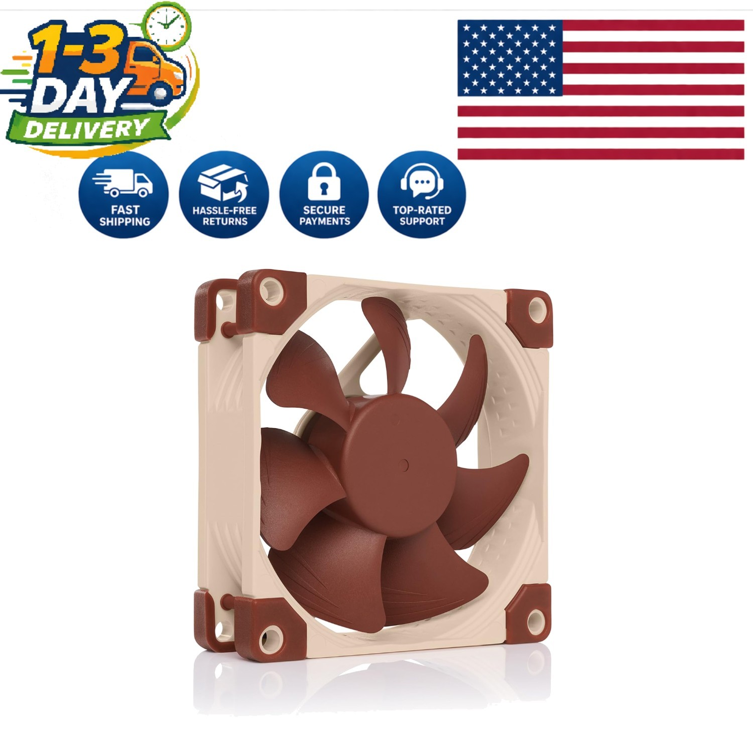80mm Quiet Cooling Fan with USB Adapter and Anti-Vibration Mounts