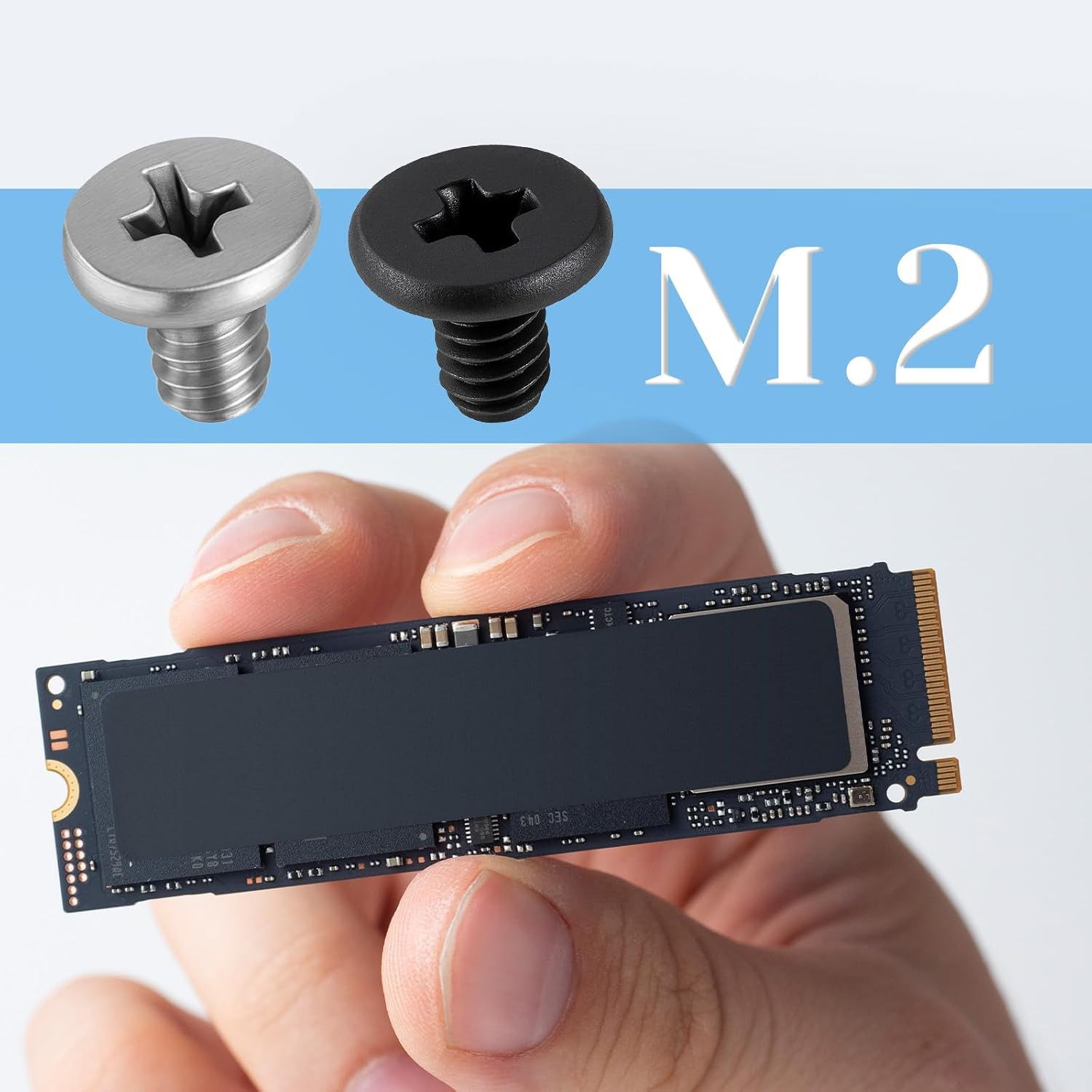 50 PCS M.2 Ssd Mounting Screws Kit, Pcie Nvme M2 X 3 Mm Replacement Phillips Fla