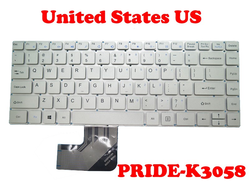 Laptop Keyboard For Teclast F6 PRO YXT-NB93-79 MB2903009 English US Silver New
