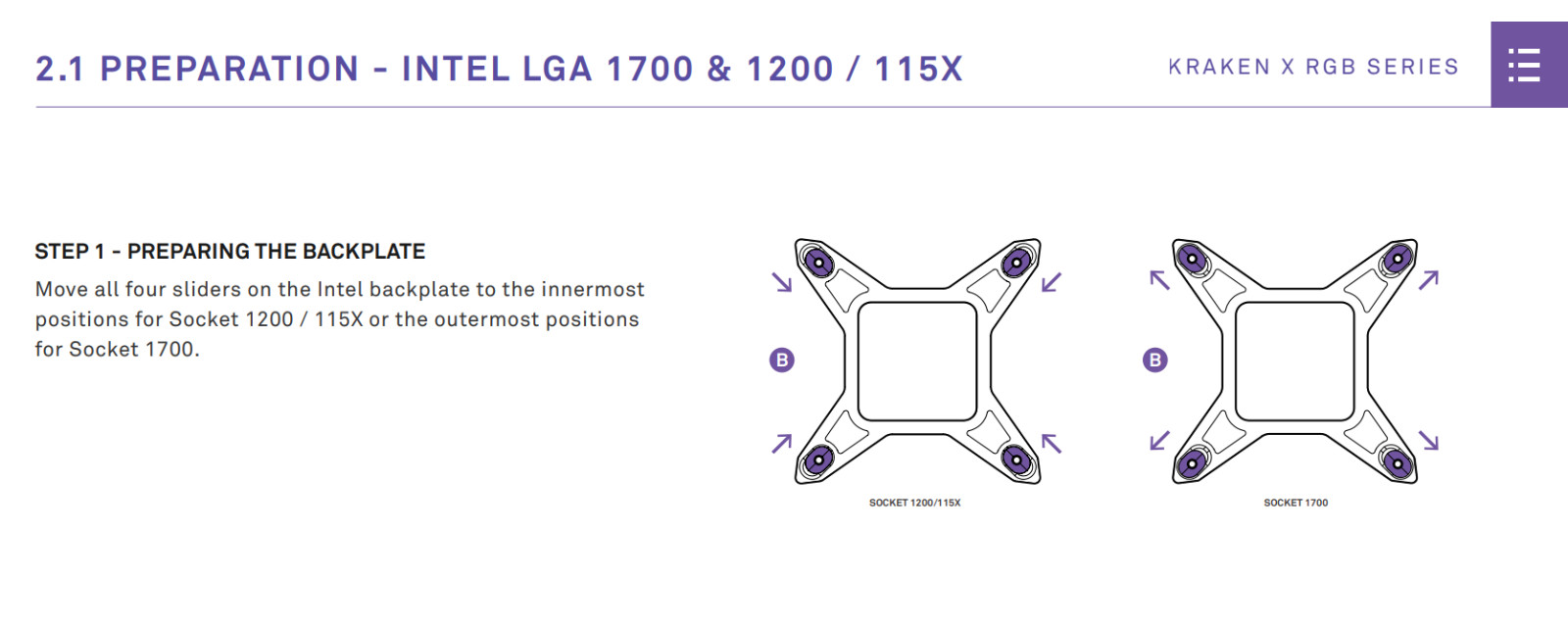 NZXT Kraken Z53 Z63 Z73 X41 X42 X52 X53 X61 X62 X63 X72 X73 LGA 1700 Bracket US