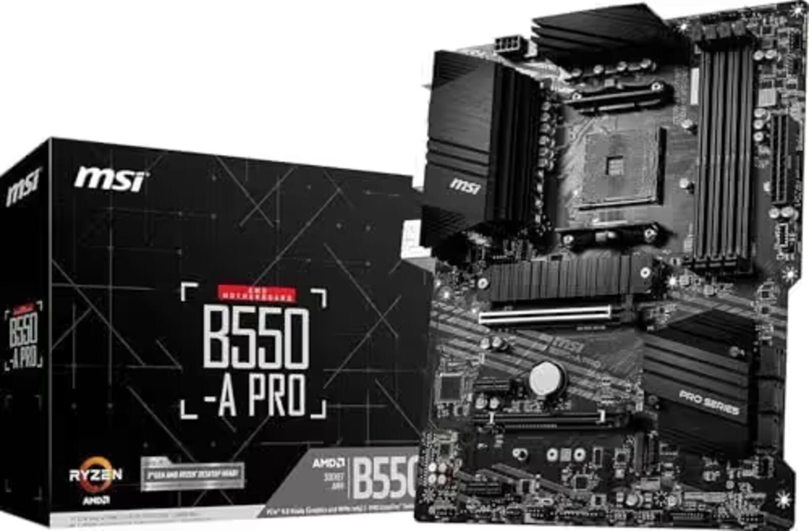 MSI B550-A PRO V1 ProSeries Motherboard (AMD Ryzen 5000), Black, MSRP $137