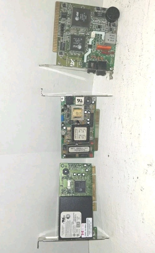Vintage Modem Lot of 3 ATI Vigor ISA AT&T Chipset 14.4 Fax Modem Askey 56K PCI