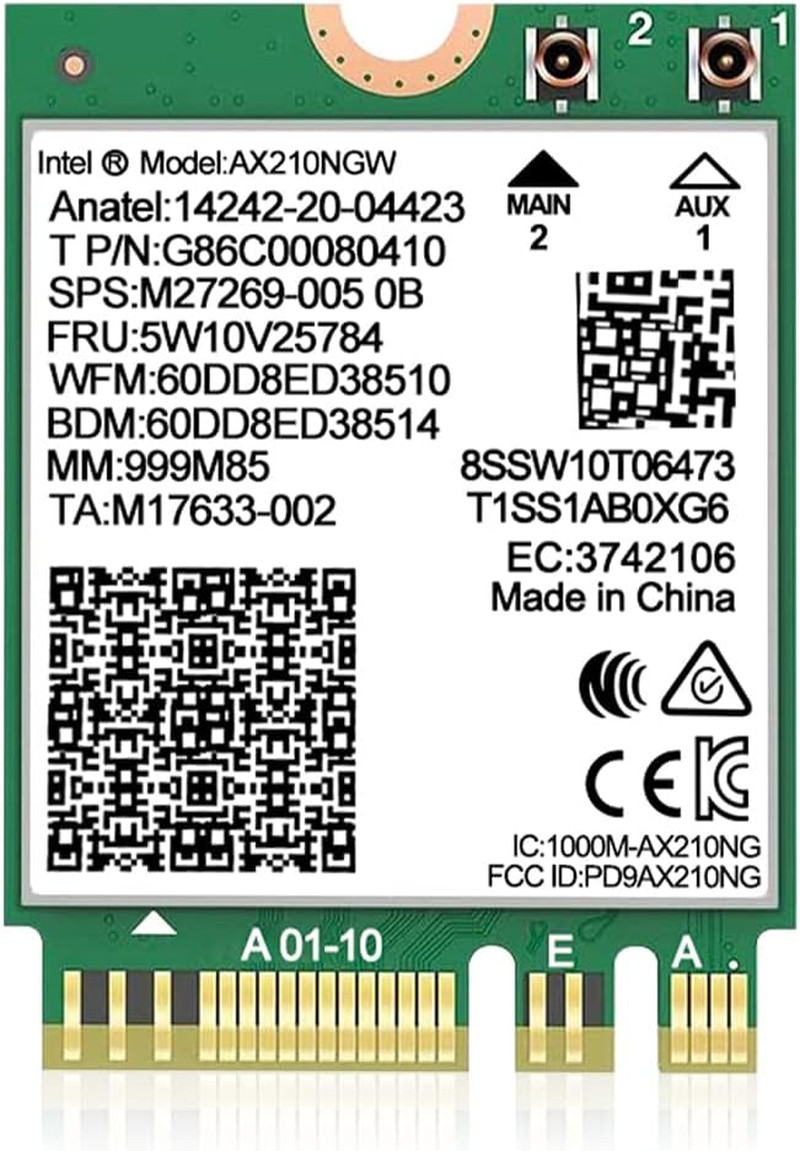 Wifi 6E Wireless Card Intel AX210 NGW Bluetooth 5.3 Tri-Band 5400Mbps Network Ad