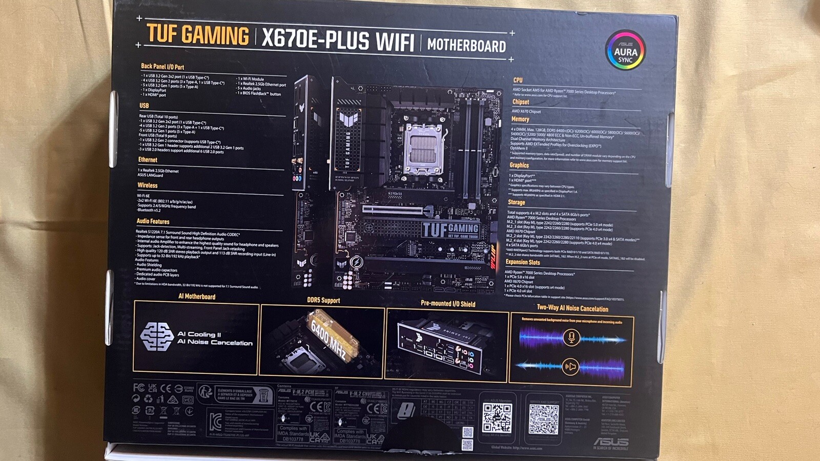 ASUS TUF GAMING X670E-PLUS ATX Gaming Motherboard BOX ONLY