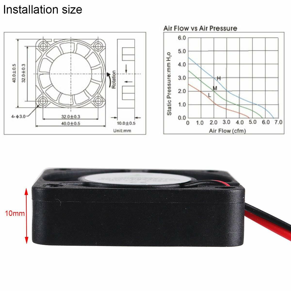 4X DC 12V Quiet Cooling Fan Heatsink Fan for Desktop PC Computer Case 40X40X10mm
