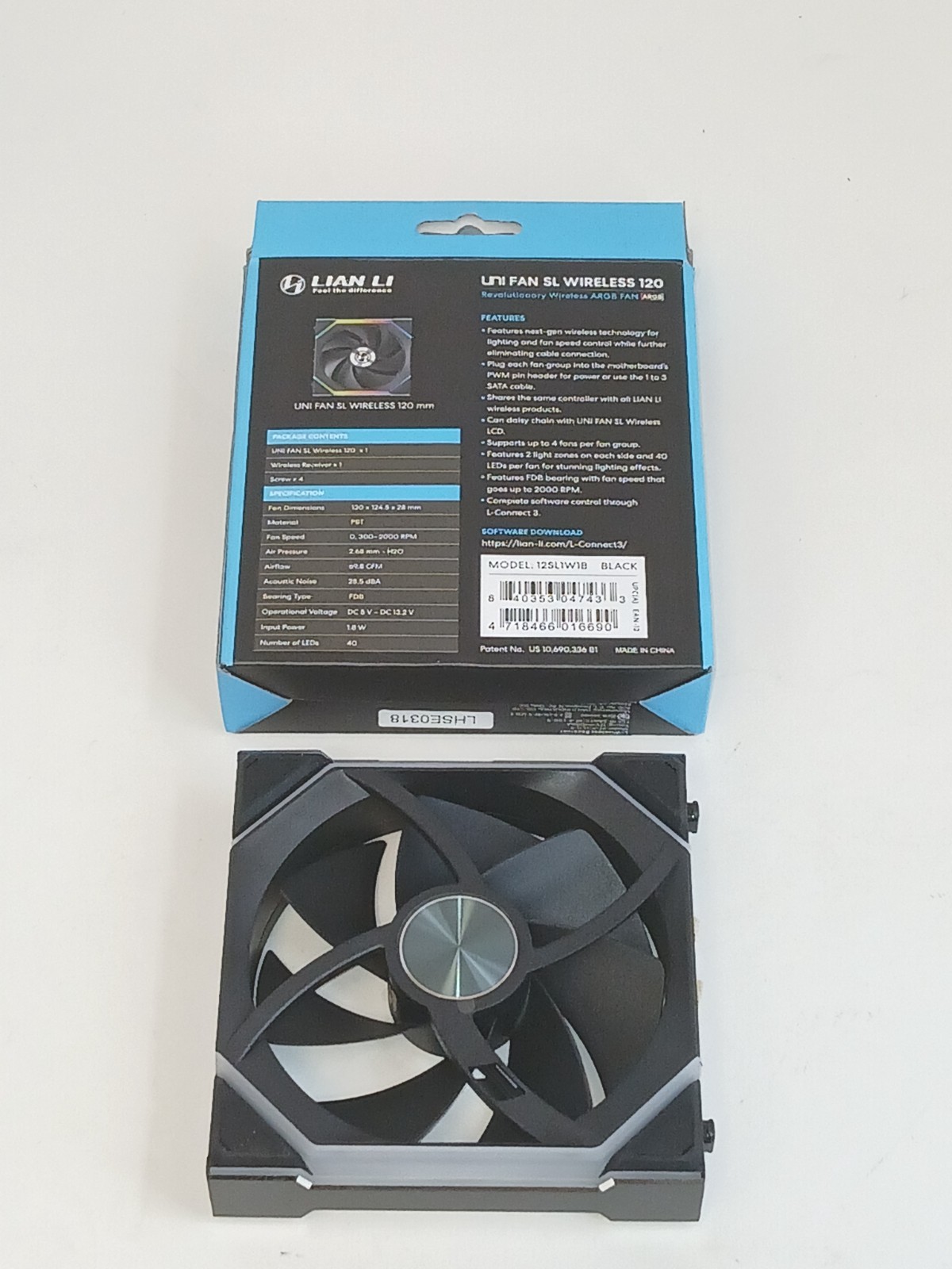 UNTESTED – Lian Li Uni Fan SL Wireless 120 – Black – FAN ONLY