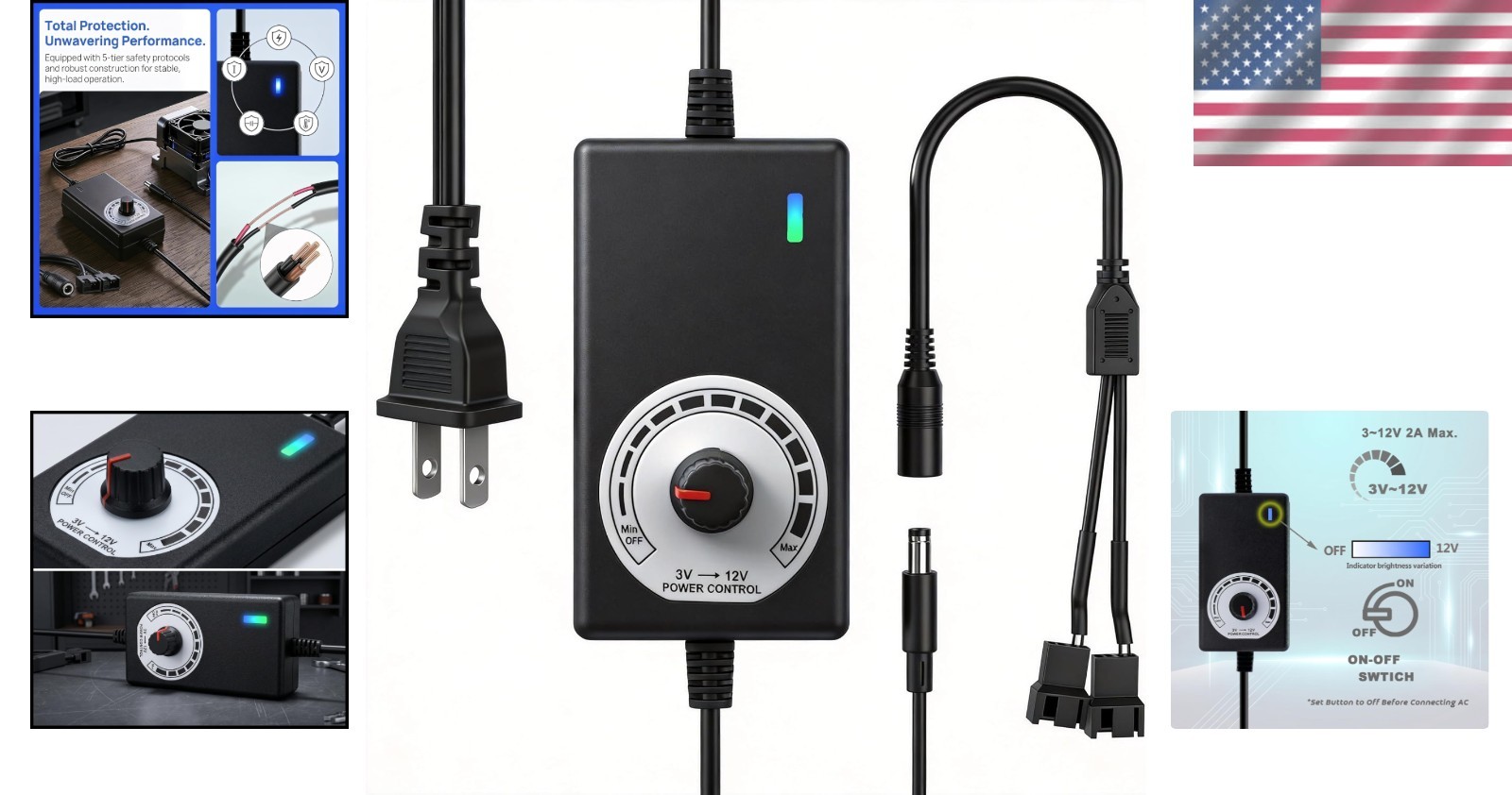 Compact 3-12V Power Controller for PC Cases and Cooling Systems – 2A Output