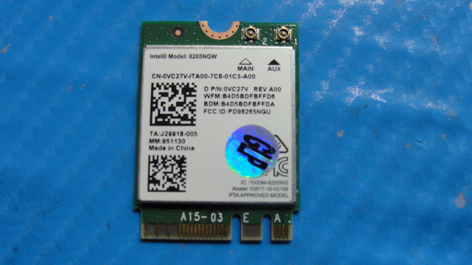 Dell Latitude 13.3″ 7390 2in1 Genuine Laptop Wireless WiFi Card 8265NGW VC27V