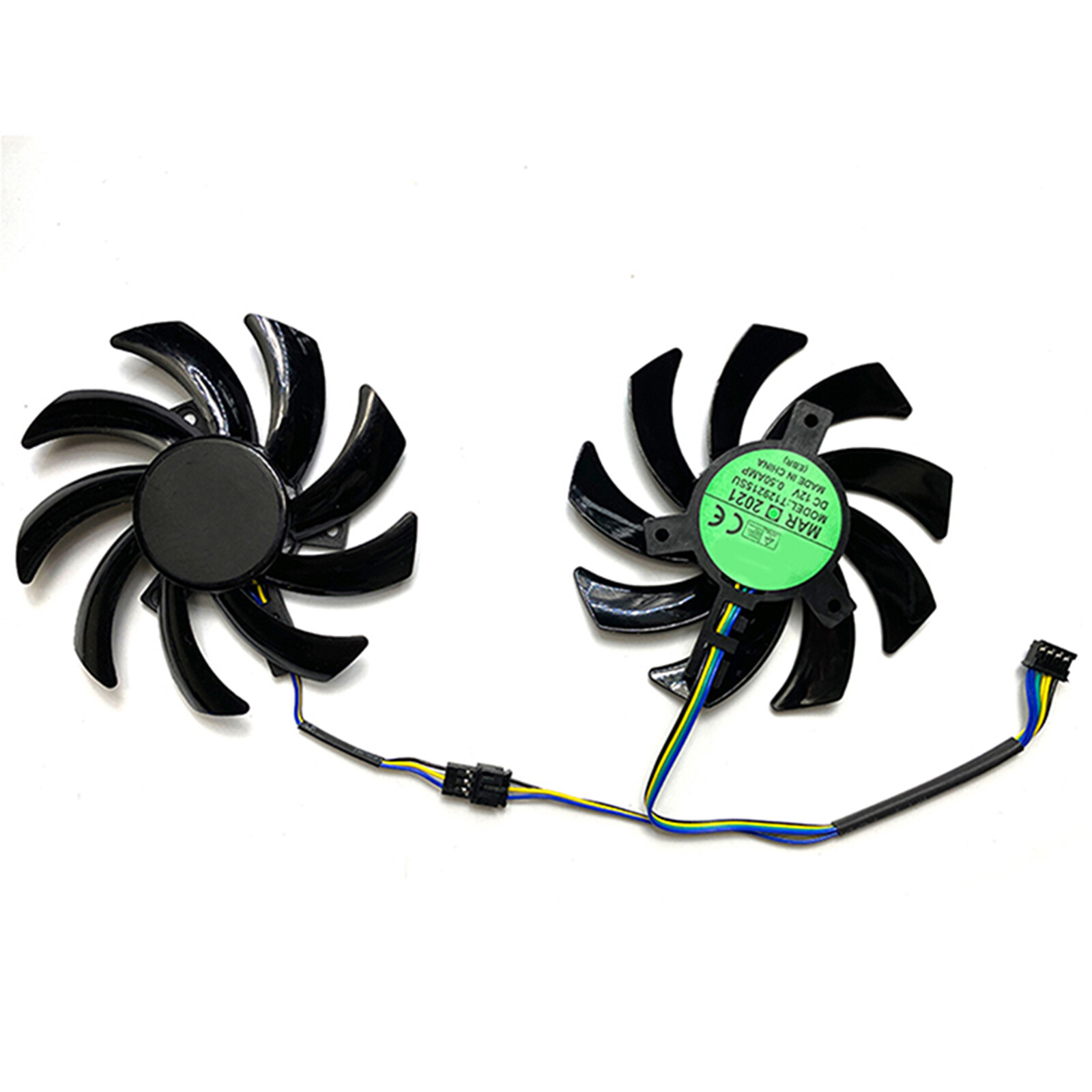 2pcs Cooling Fans For POWERCOLOR RX7600 8GB Fighter Graphics Card