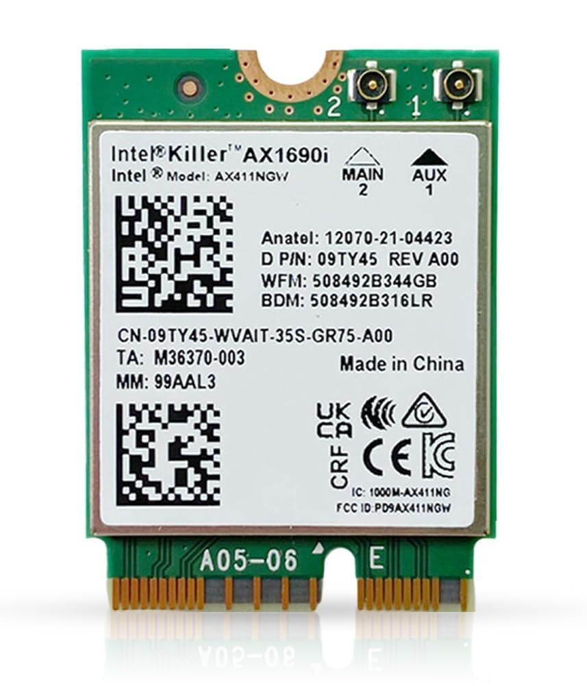 Intel AX1690i with Double Connect WiFi 6E CNVi Tri Band 2.4 | 5 | & 6GHz DCT