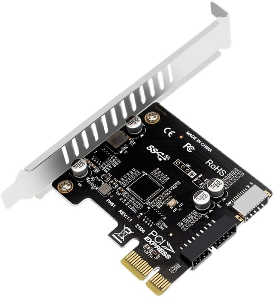 USB 3.0 20Pin ＆ USB 3.1 Gen 1 Type-E Front Panel Socket to PCI-E 1X PCI Express