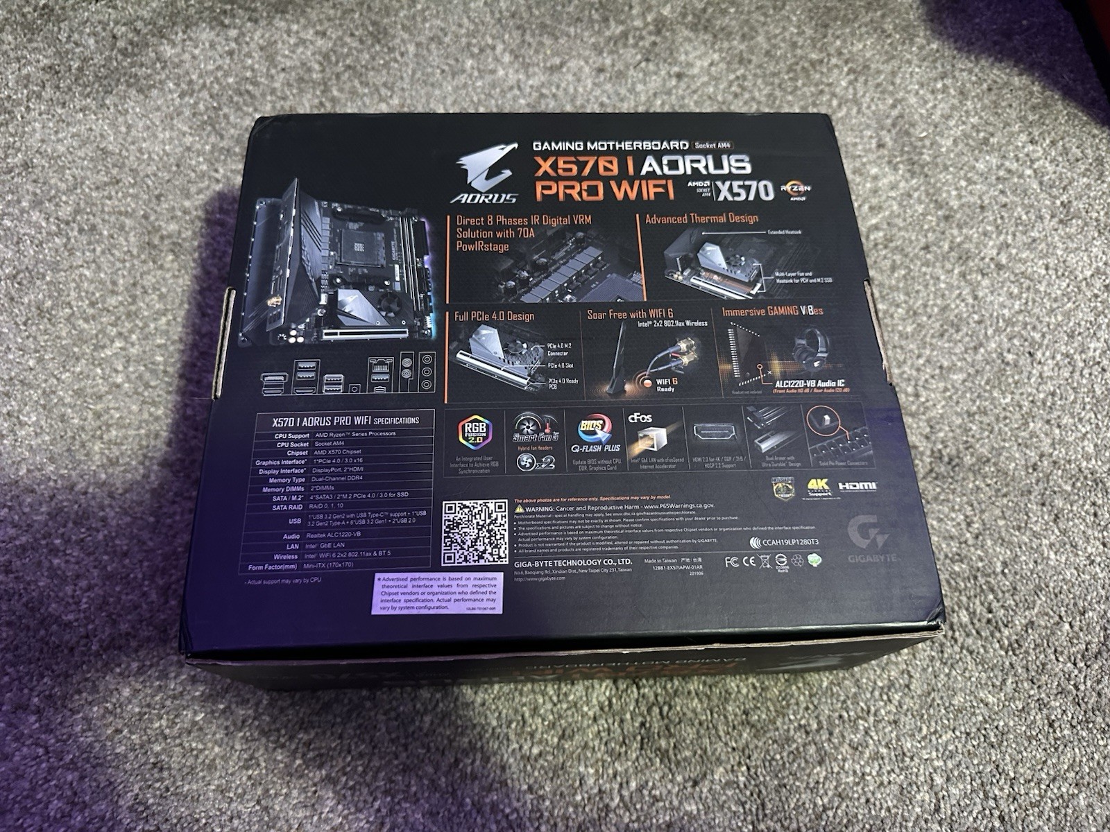 (BOX ONLY) GIGABYTE X570 I Aorus Pro WIFI Mini-ITX AM4