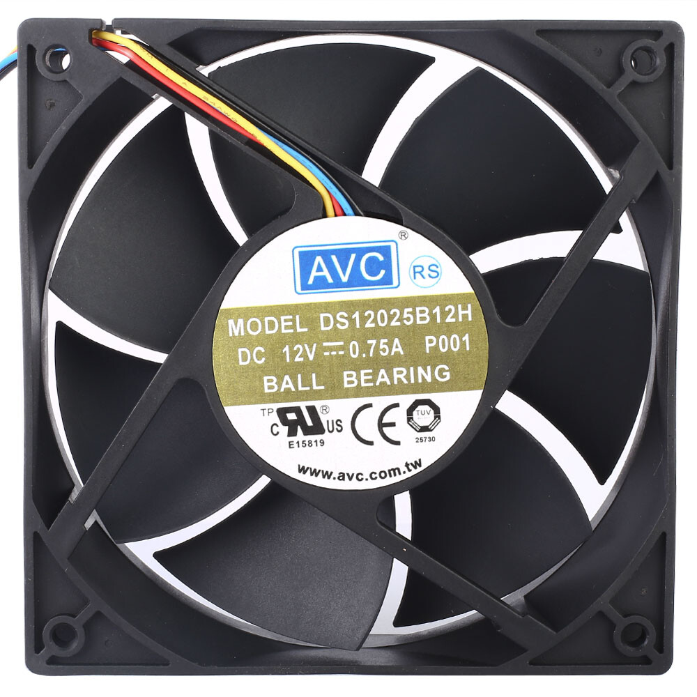 1pc AVC 120mm x 25mm High Airflow PWM Fan 12V 104 CFM 4 Pin DS12025B12H 0.75A