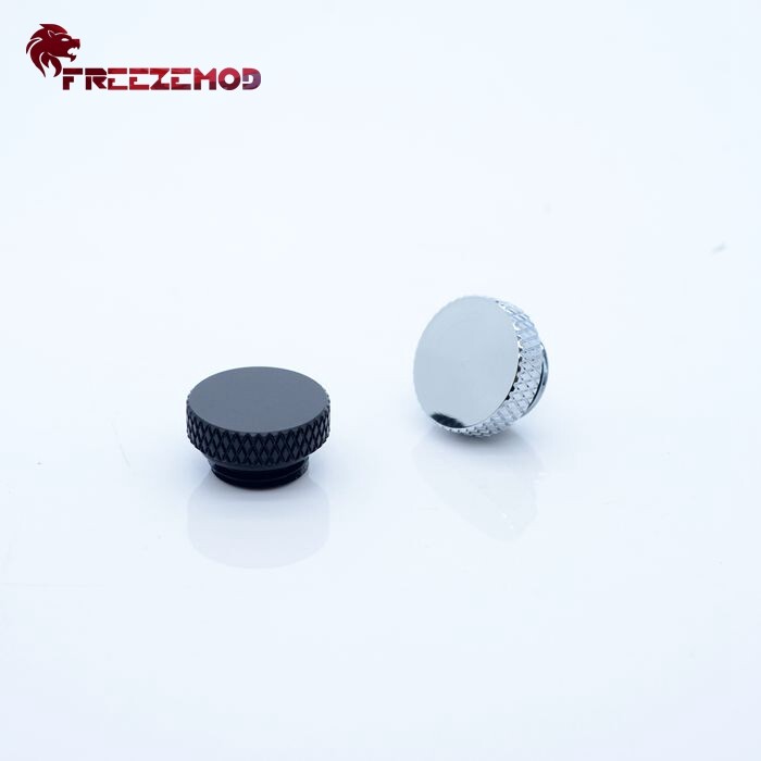 4 Pcs G1/4″ Thread Low Profile PLUG Stop Fitting Black Silver PC Water Cooling