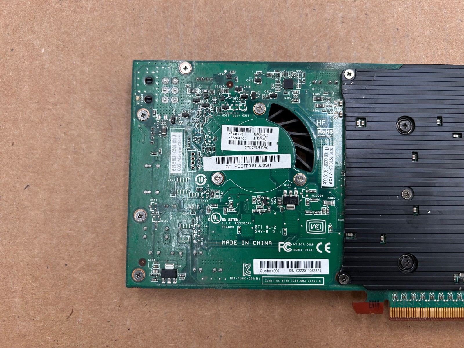 DELL 038XNM NVIDIA QUADRO 4000 2GB GDDR5 VIDEO GRAPHICS CARD