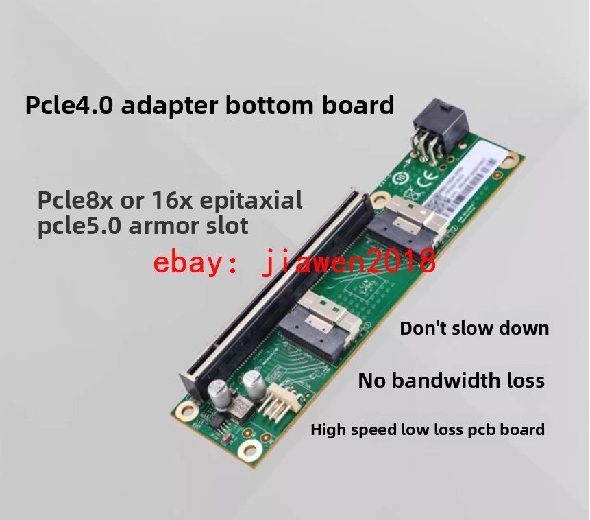 SlimSAS 8i x2 to PCIe4.0 x16 Slot Adapter SFF8654 Riser Card GEN4 for Network US