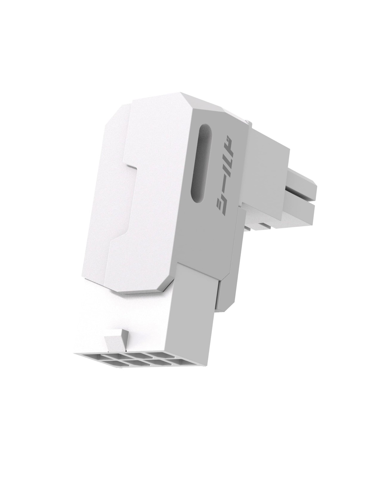 White 8Pin PCIe GPU Power Adapter 90Degree Angled Aluminum Connector 1 PK