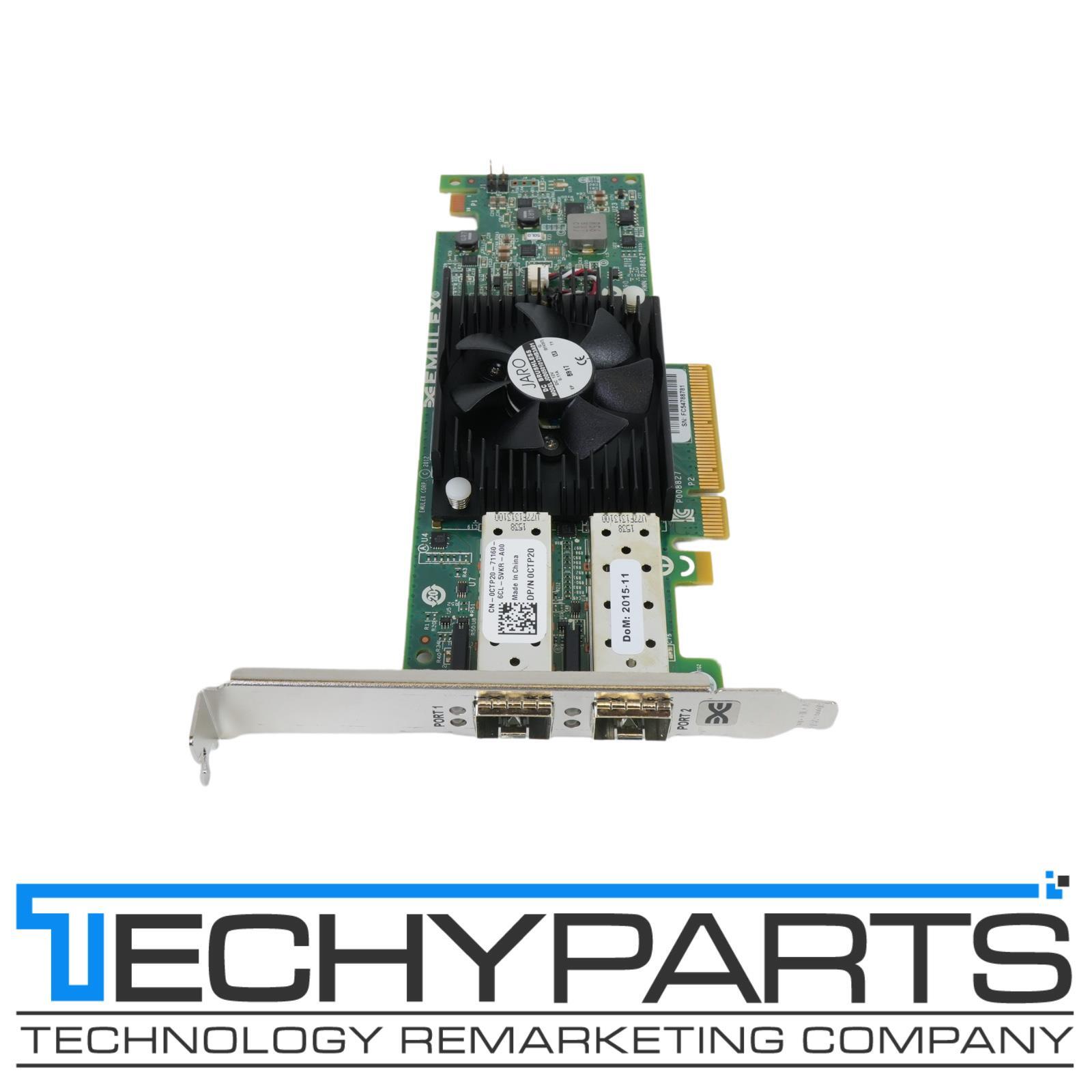 Dell CTP20 Emulex OneConnect OCe14102-U1-D 2-Port 10GbE SFP+ PCI-E 3.0 x8 CNA