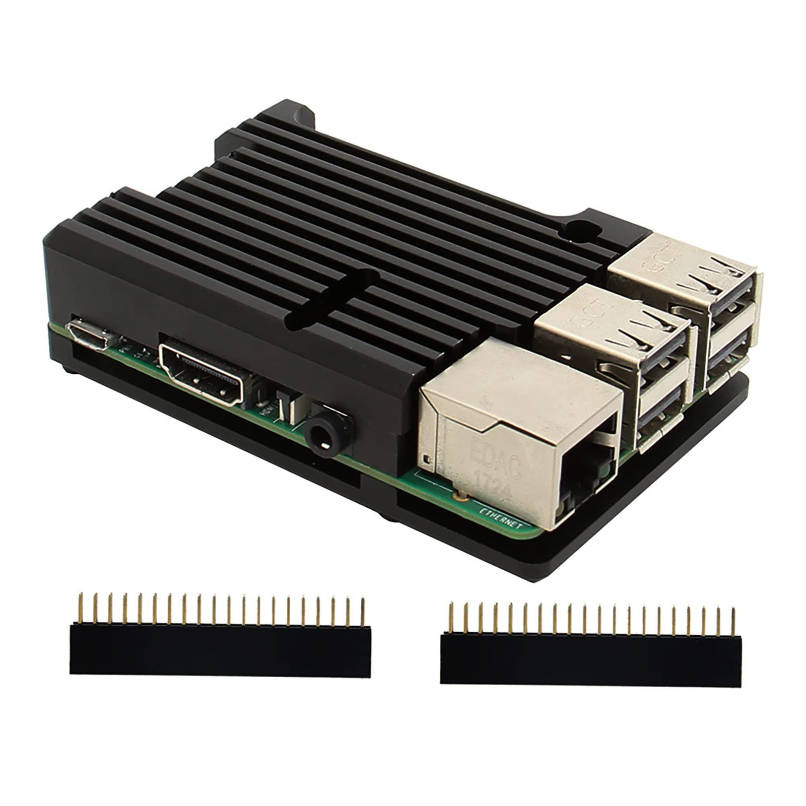 Aluminum Alloy Armor Passive Cooling Case for Raspberry Pi 3B+/3B (Black)
