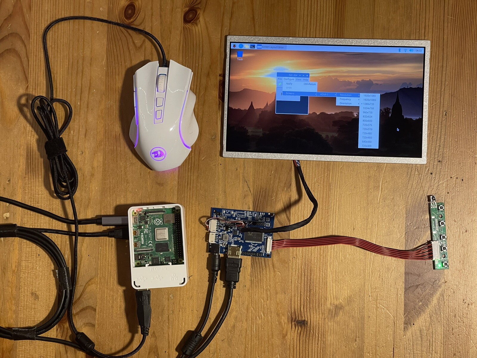 10” LCD For RasPi (& PC, Mac): 1366×768 TFT LED Backlit LCD: w/HDMI