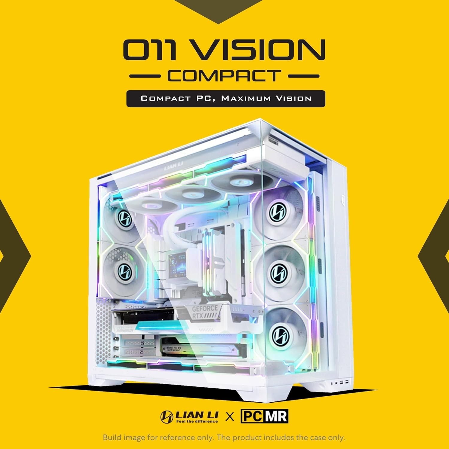 Compact White Computer Case with Tempered Glass and Bottom Power Supply Mount