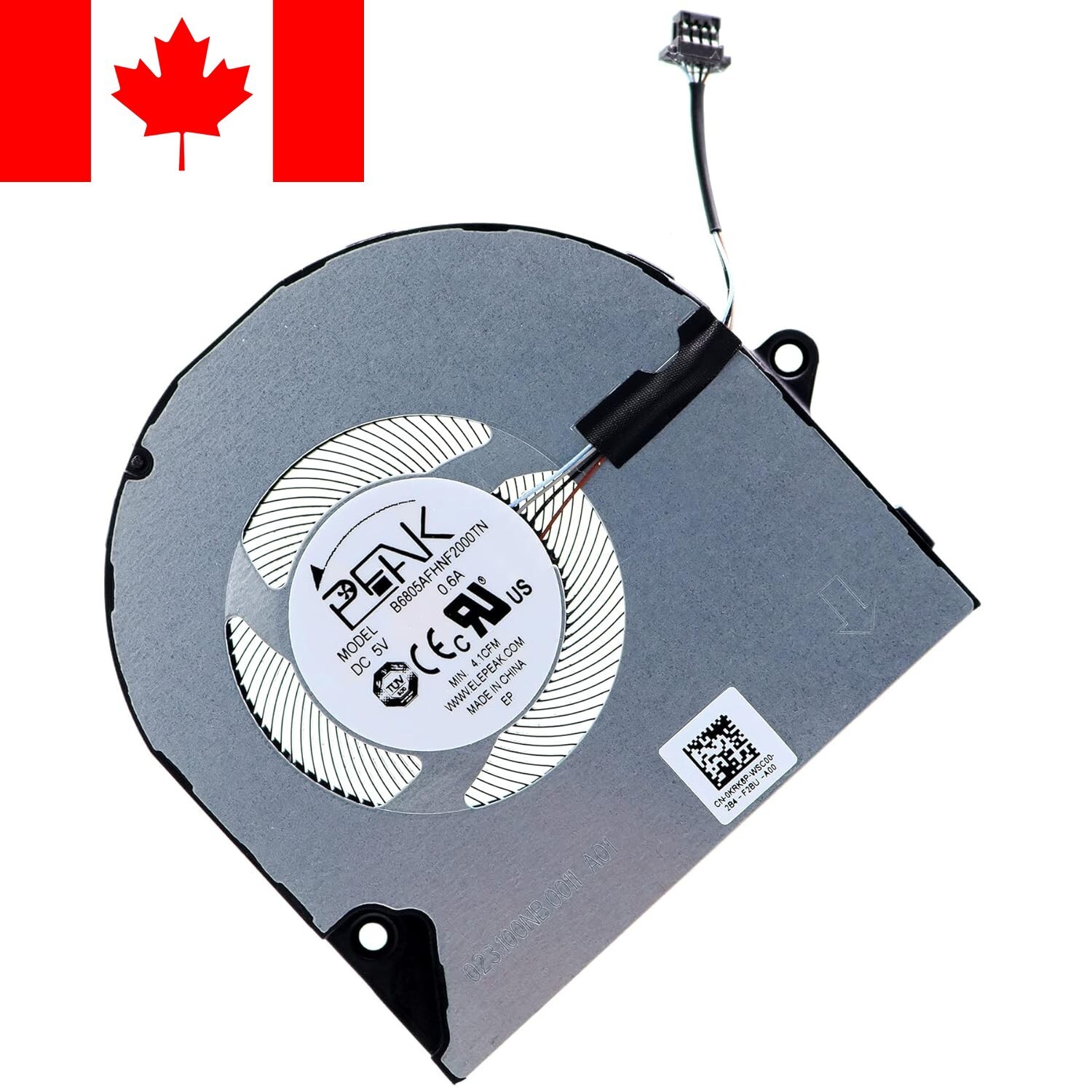 Dell Laptop CPU Cooling Fan – Inspiron 15 5510 5515 5518 2-in-1 B6805AFHNF2000TN