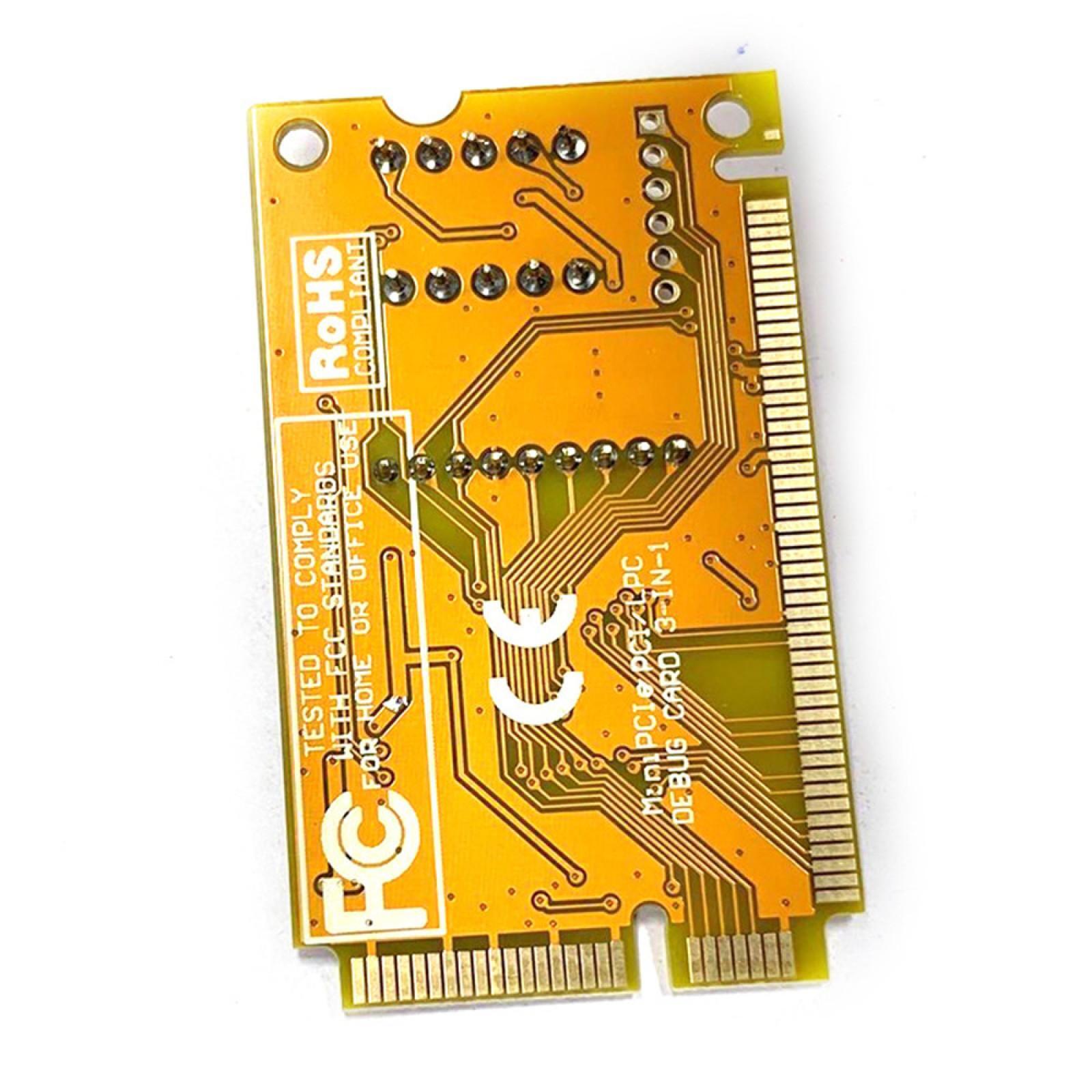 3in1 PC Laptop Analyzer Mini PCI Mini PCI-E LPC Tester Diagnostic Post Test Card