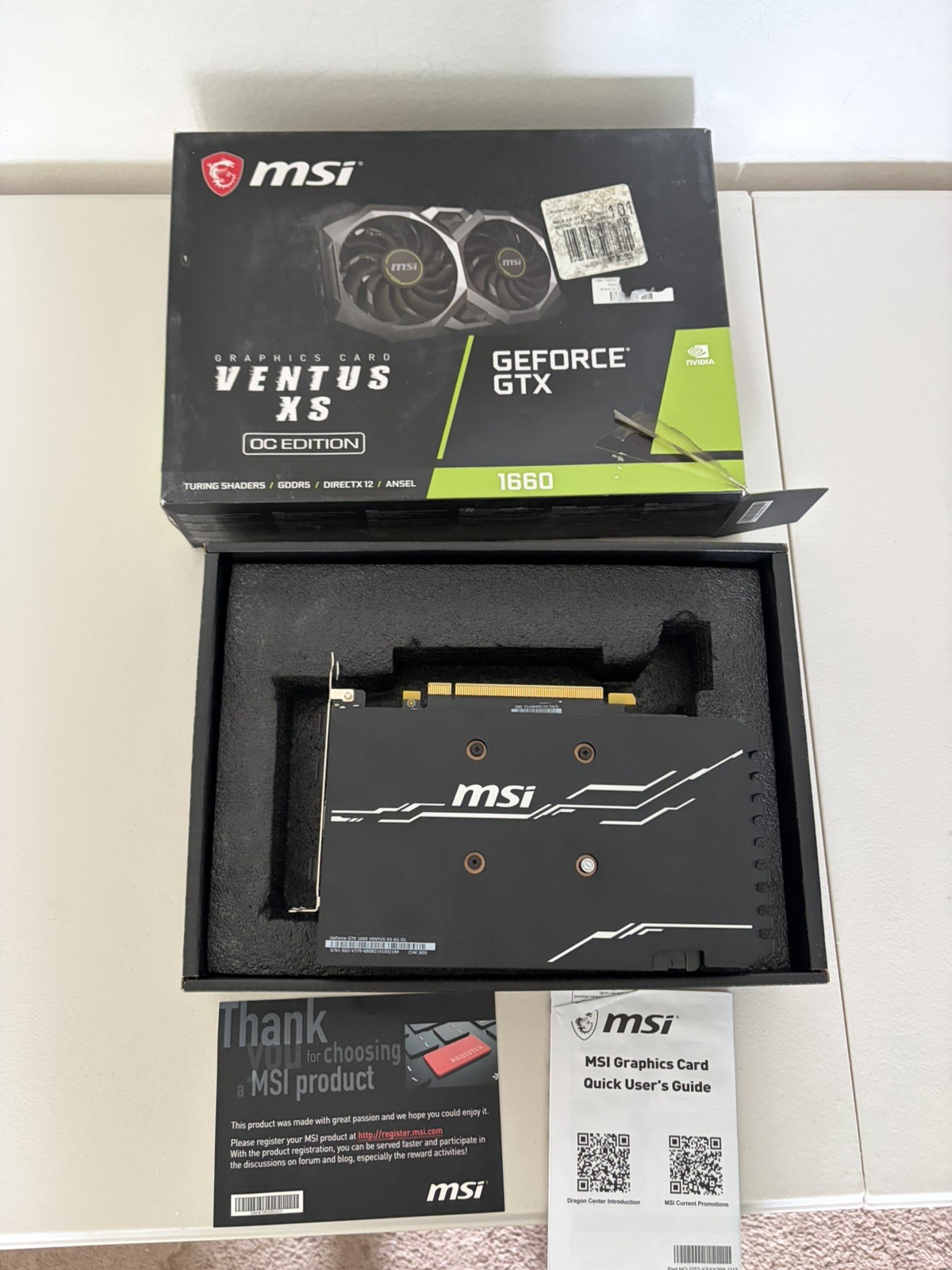 CIB Tested MSI GeForce GTX 1660 VENTUS XS 6G OC 6GB GDDR5 1830MHz Graphic Card