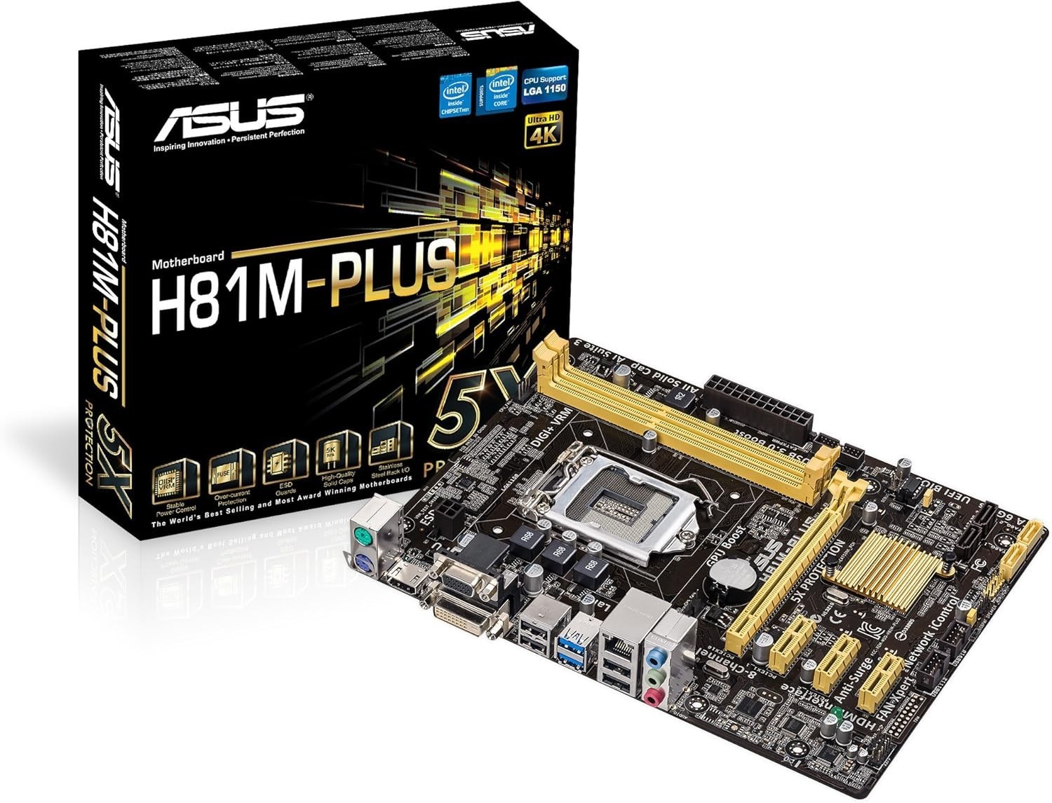 Asus H81M-PLUS LGA 1150 Intel H81 HDMI SATA 6Gb/s, USB 3.0 Micro ATX Intel MB