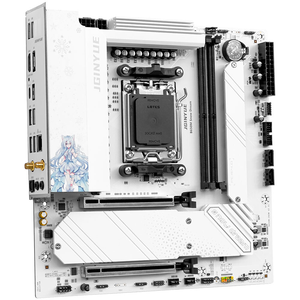 B650M Snow Dream AM5 Motherboard DDR5 | 3x M.2 PCIe 4.0 | HDMI/DP | M-ATX | ARGB