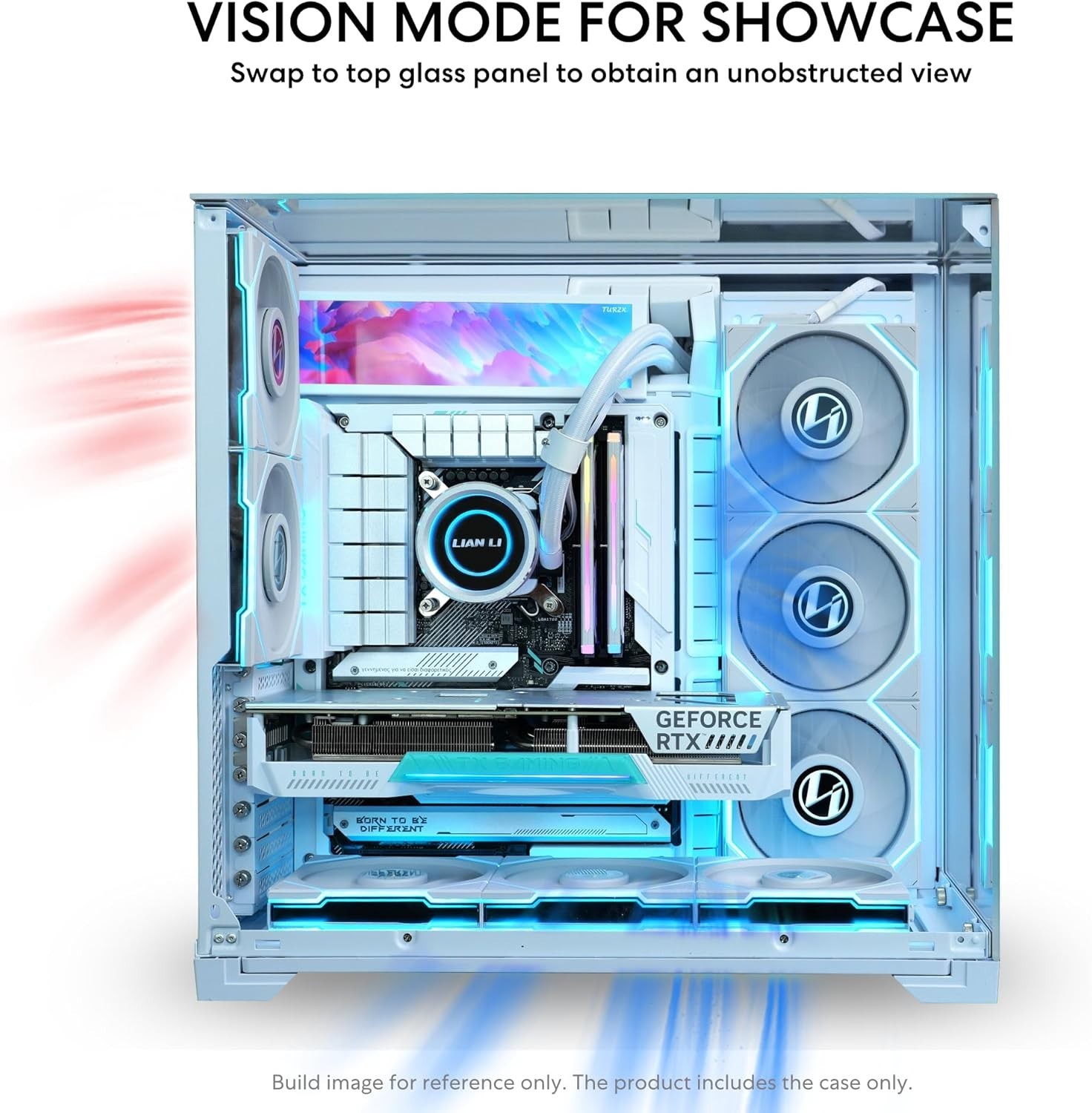 Compact White Computer Case with Tempered Glass and Bottom Power Supply Mount