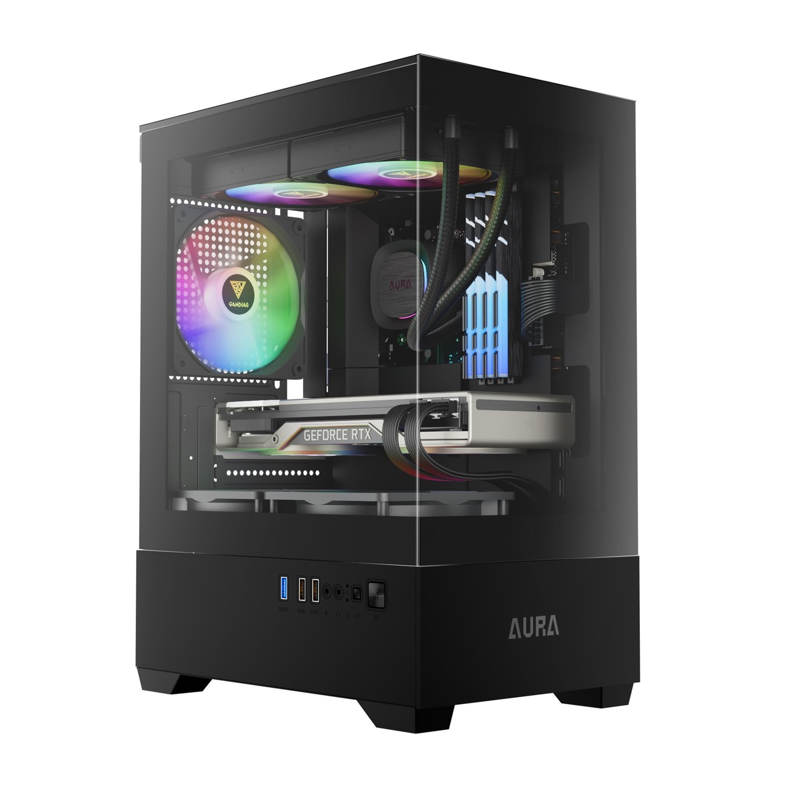 Micro-ATX Tower Computer Case with Tempered Glass, Gaming M-ATX PC Case with …