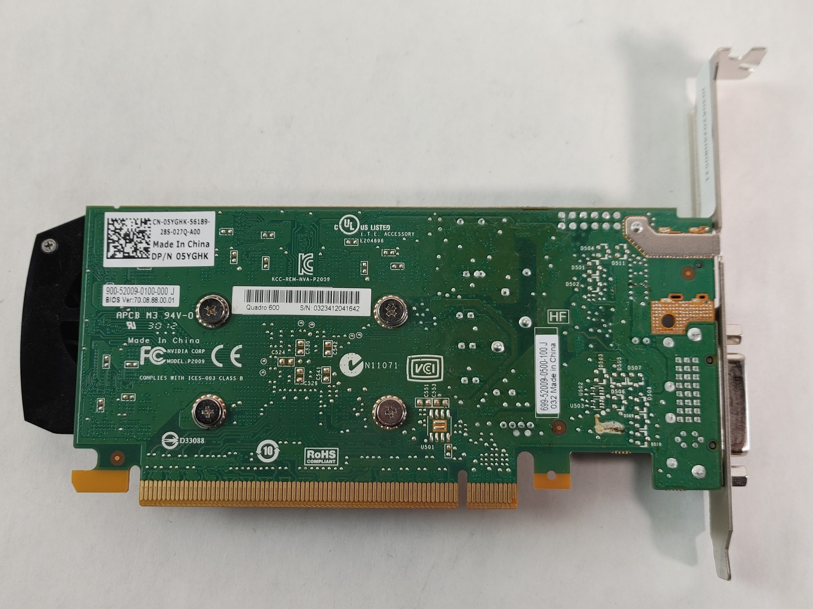 Nvidia Quadro 600 1 GB DDR3 PCI Express 2.0 x16 Desktop Video Card
