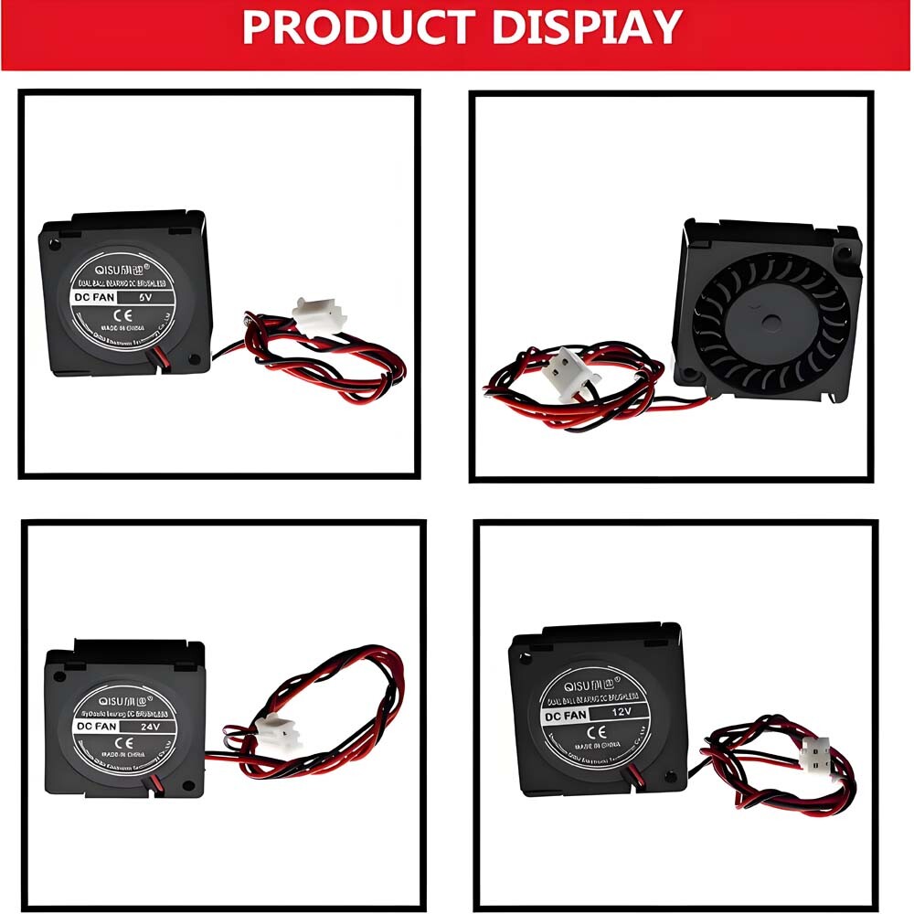 3010 Micro Turbo Blower Cooling Fan DC Brushless 5V-24V for 3D Printers/CPU 2Pin