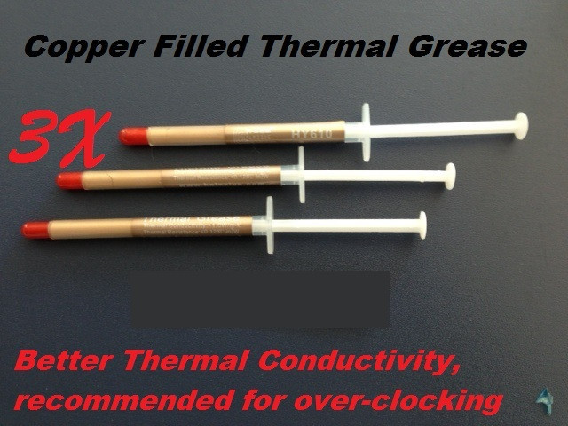 3pc Copper Filled Thermal Compound Paste Grease Syringe gold color