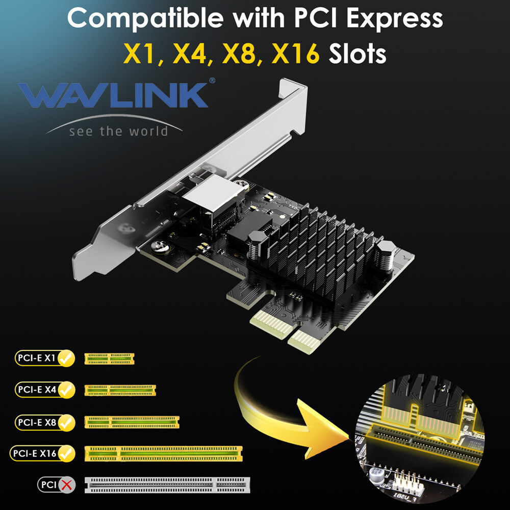 NEW 10000/5000/2500Mbps Base-T PCIe Network Card PCI Express Ethernet Adapter