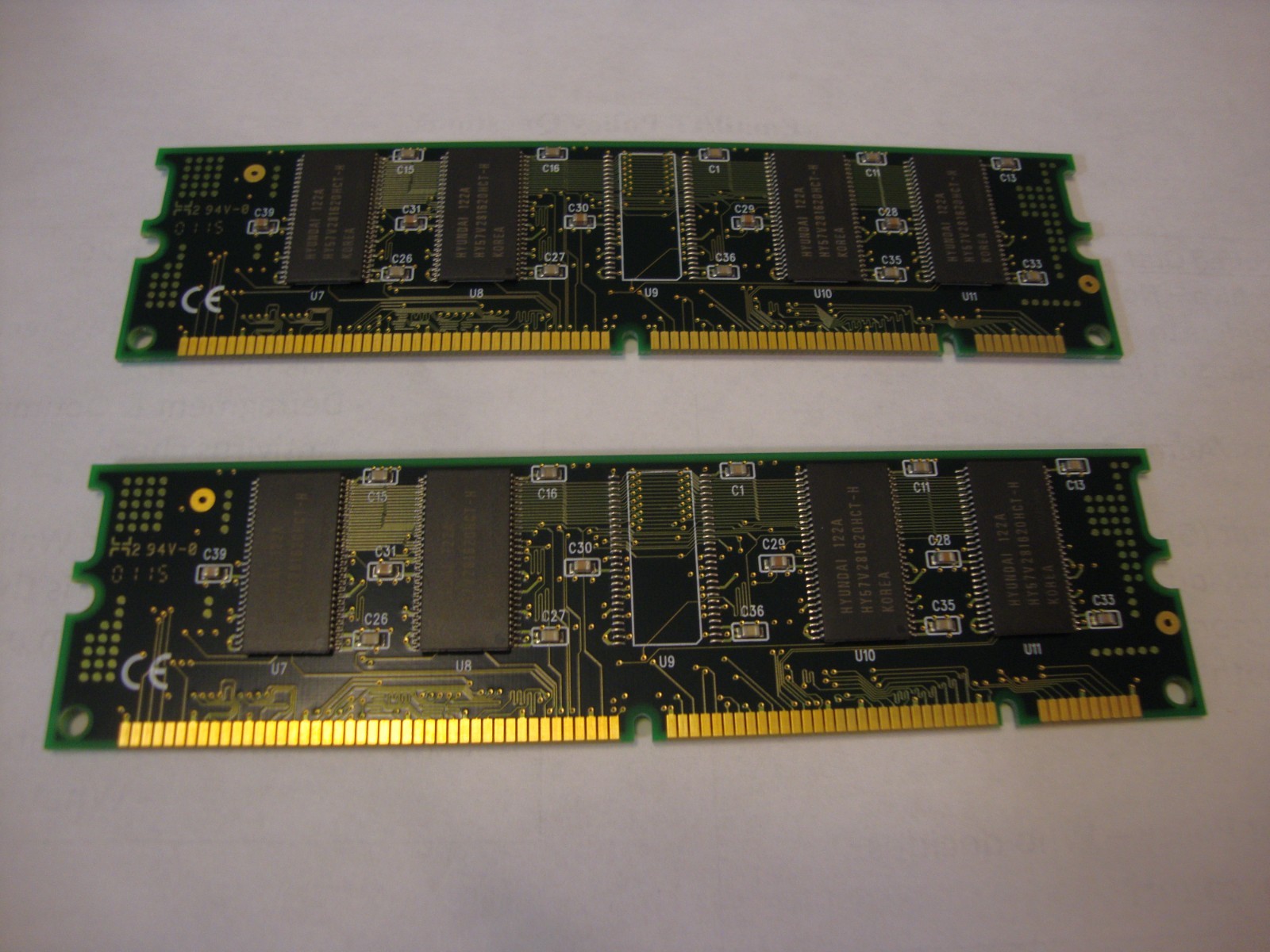 Two (2) Kingston PC133 128 MB DIMM 133 MHz SDRAM Memory (KVR133X64C3/128 CE)