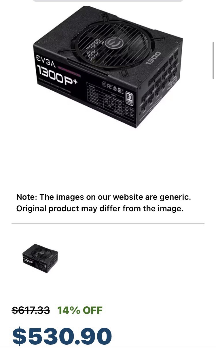 EVGA Supernova 1600 P2 80+ Platinum 1600W Fully Modular PSU Power Supply Unit –