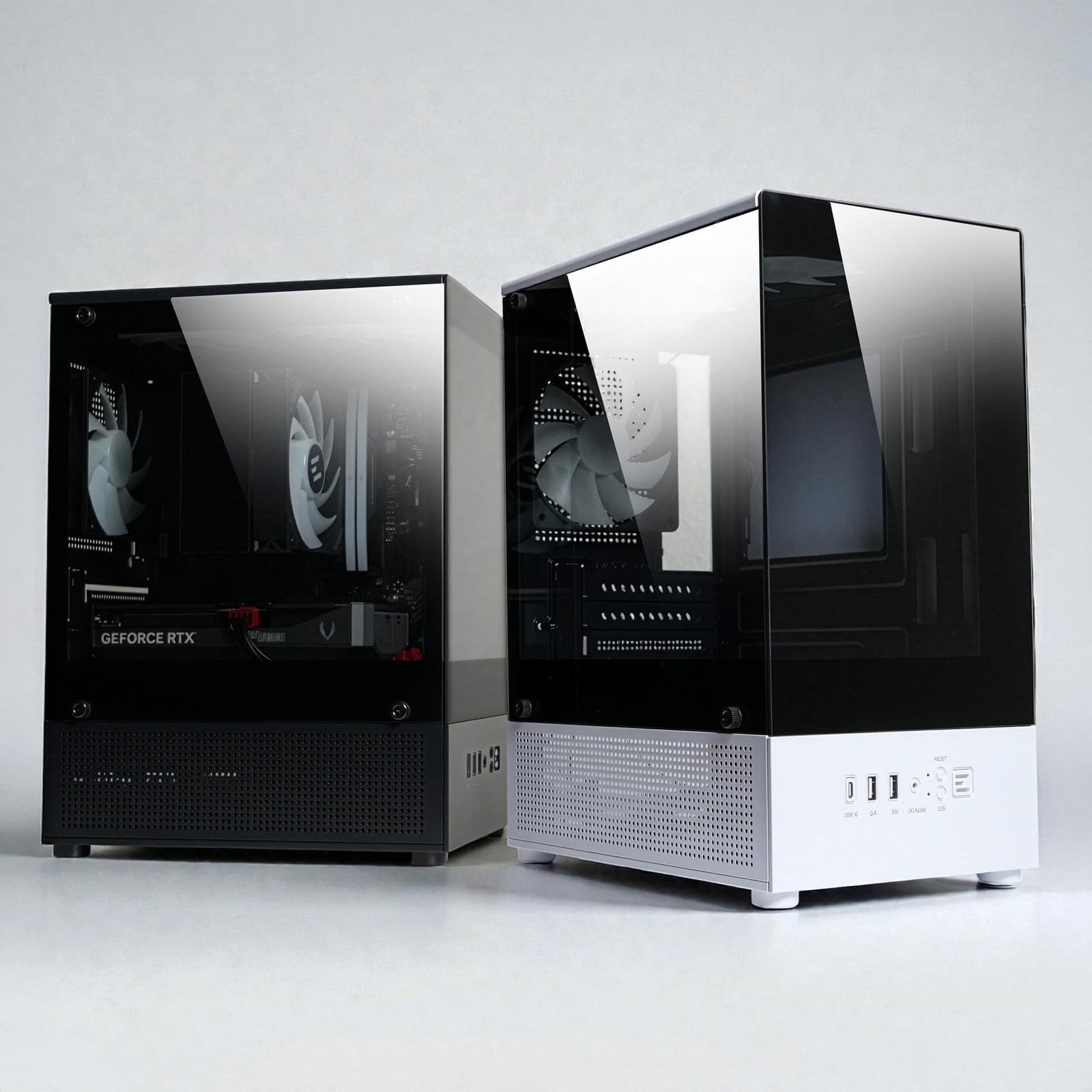 CUBIXG MicroATX MATX Compact Mini Tower Gaming PC Case, Black
