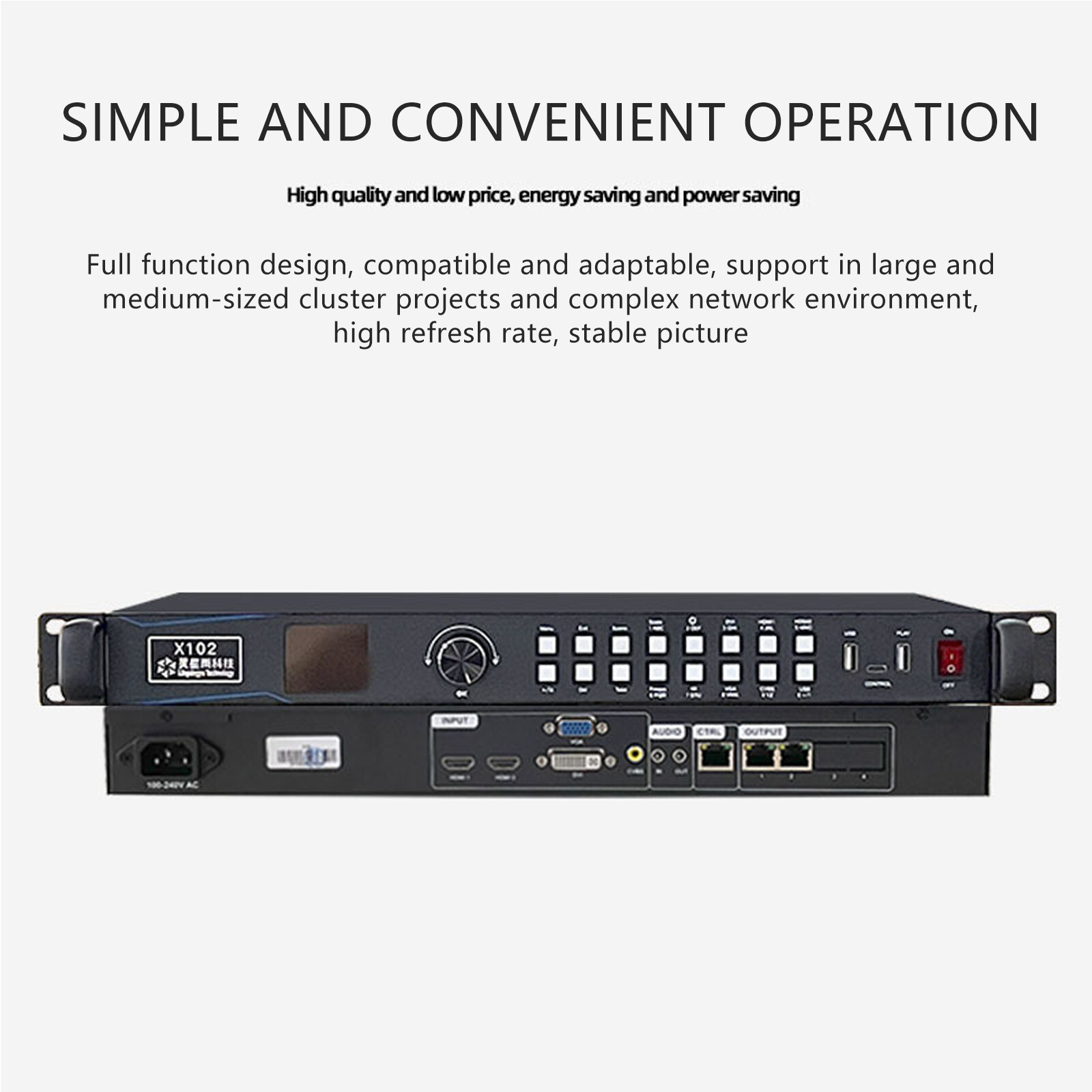 Video Processor X102 for 1.3MP Indoor Outdoor LED Screen Applications