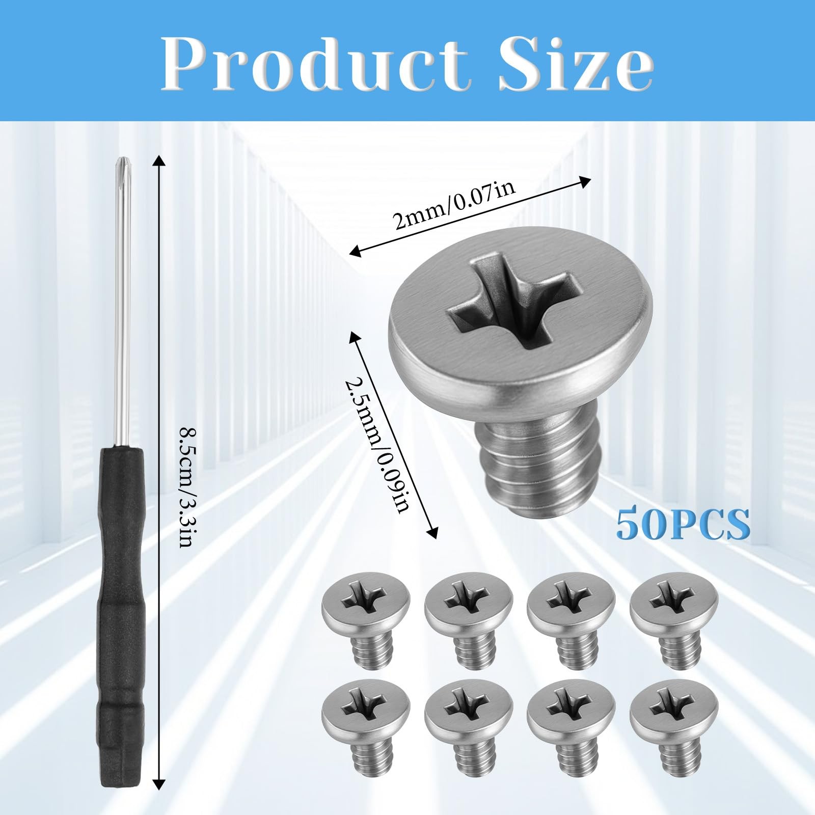 50 PCS M.2 SSD Mounting Screws Kit, Pcie Nvme M2 X 3 0.18 inches (diameter)