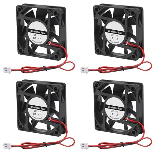 4Pcs 60mm Brushless Cooling Fan 6015 DC 24V 2.36in 60mm x 60mm 4pcs 6015 24v