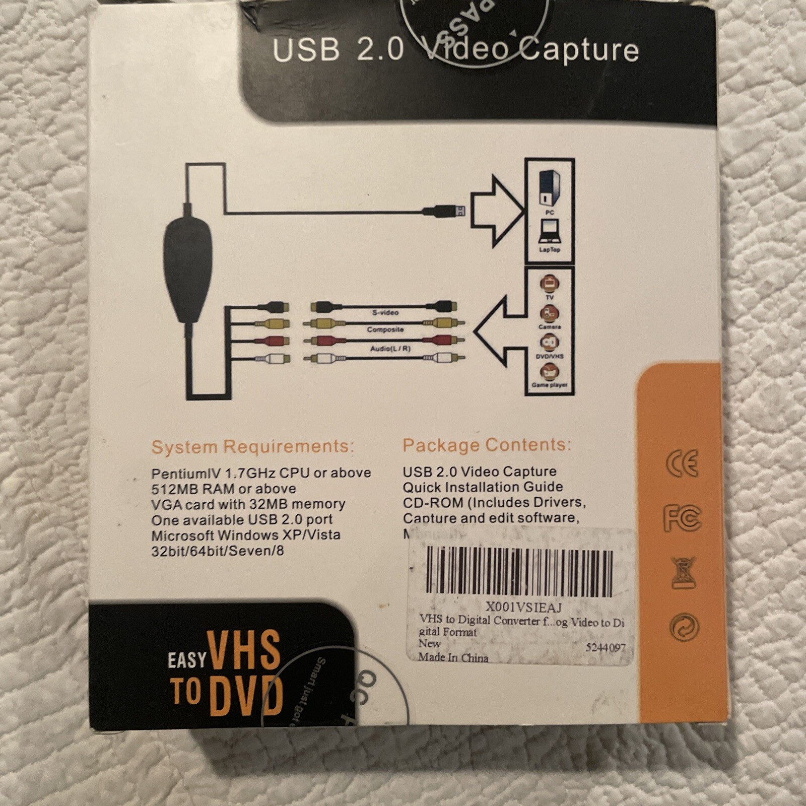 USB Easy VHS To DVD Converter USB 2.0 Video Capture And DVD Boxes