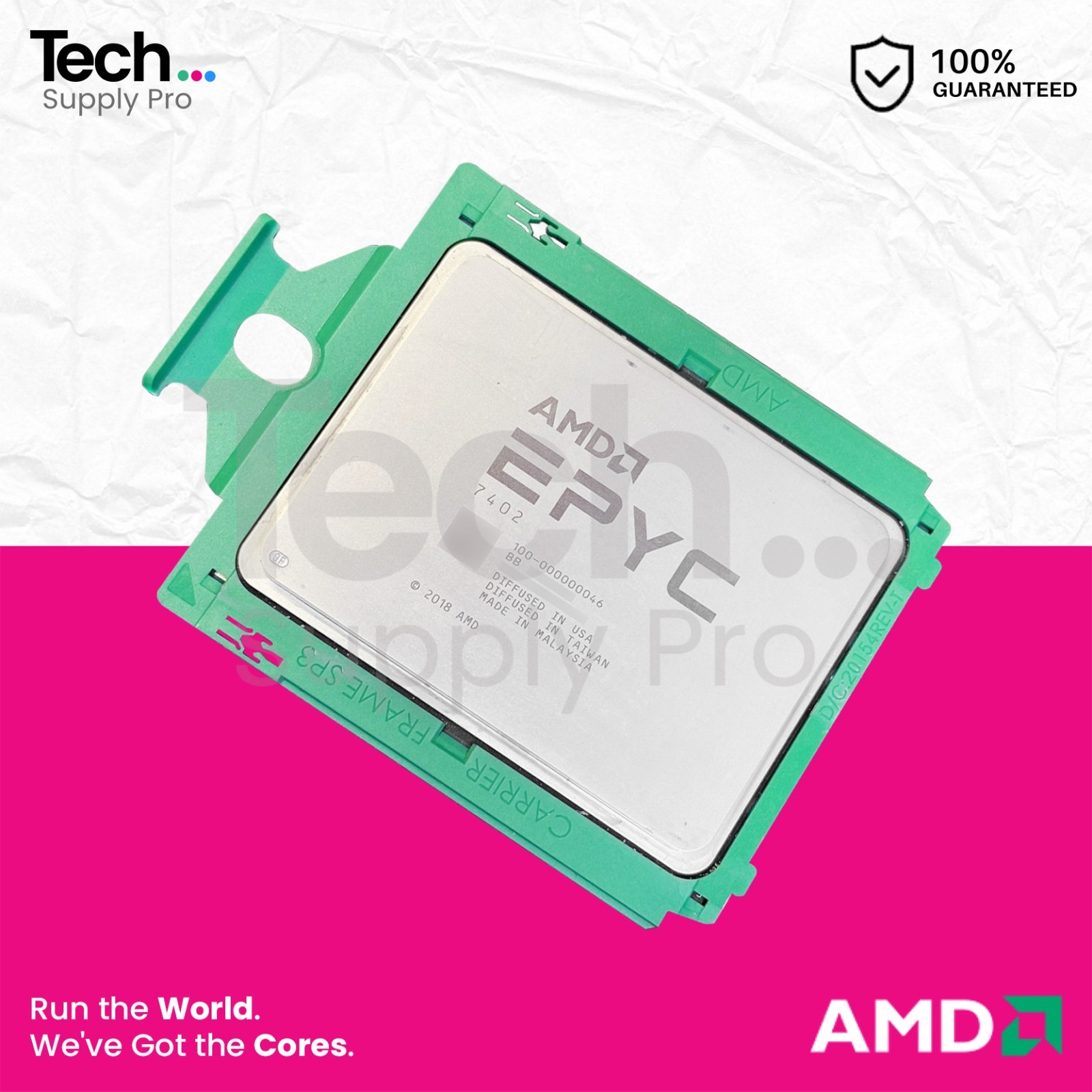 100-000000046 AMD EPYC 7402 24-Core 2.80GHz 128MB 180W SP3 Unlocked Processor