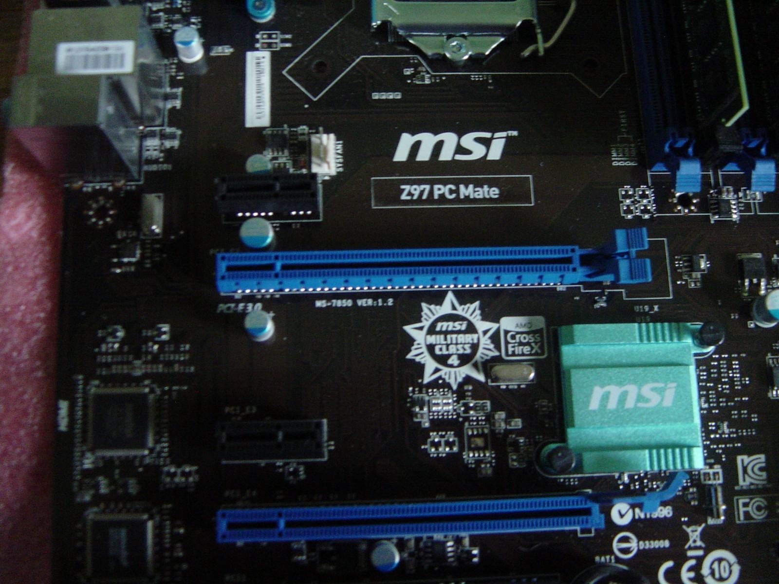 MSI Z97 Intel motherboard with an Intel 4670K processor